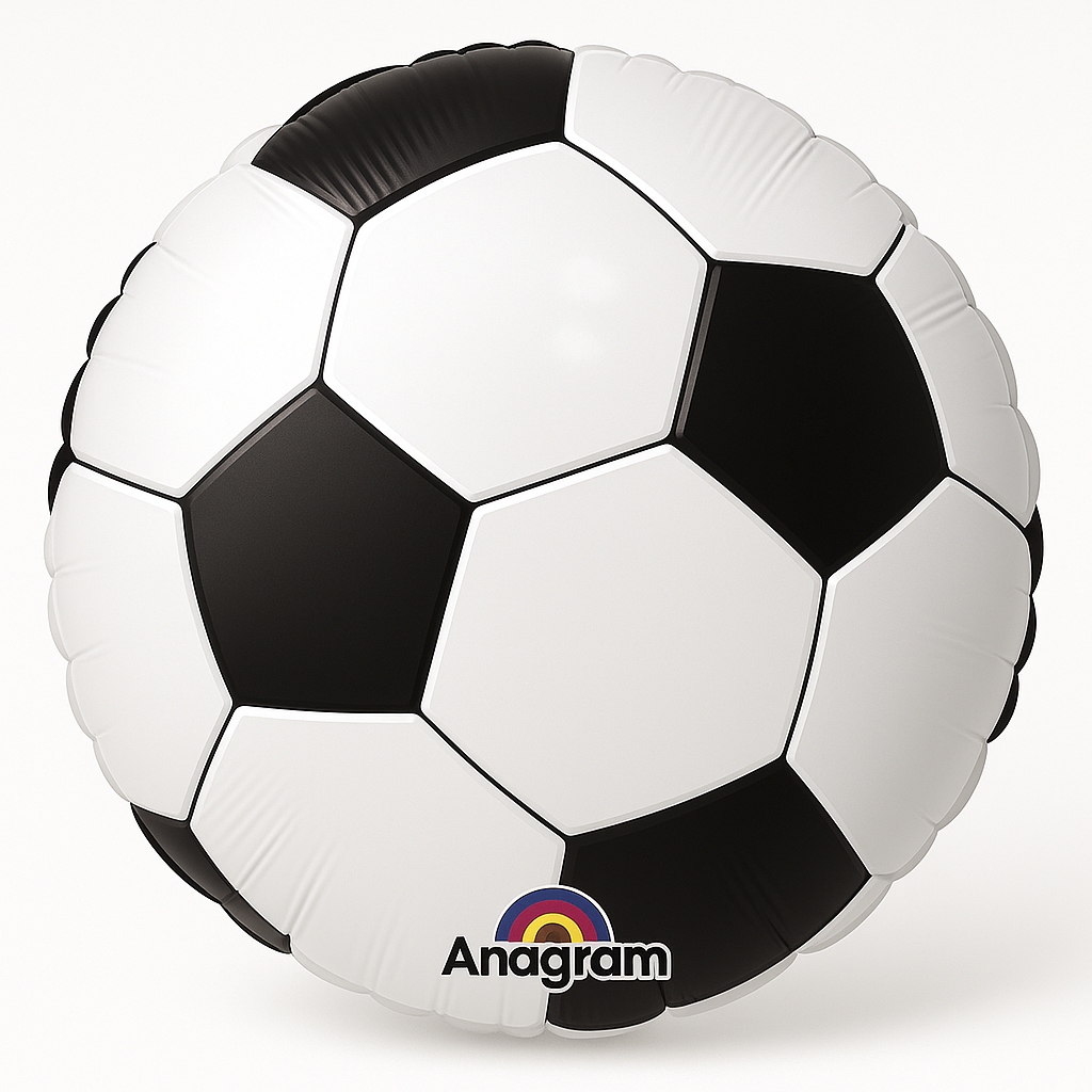 18-Inch Metallic Soccer Ball Foil Balloon