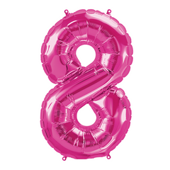 26 In. Pink Number 8 Balloon