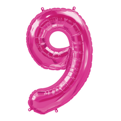 26 In. Pink Number 9 Balloon