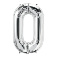 26 In. Silver Number 0 Balloon