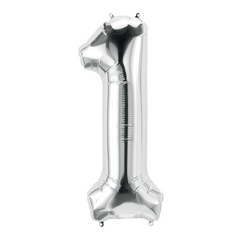 26 In. Silver Number 1 Balloon