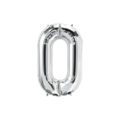 16 In. Silver Number 0 Balloon