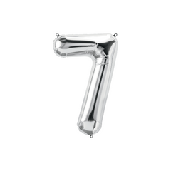 16 In. Silver Number 7 Balloon