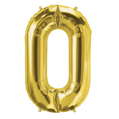 26 In. Gold Number 0 Balloon