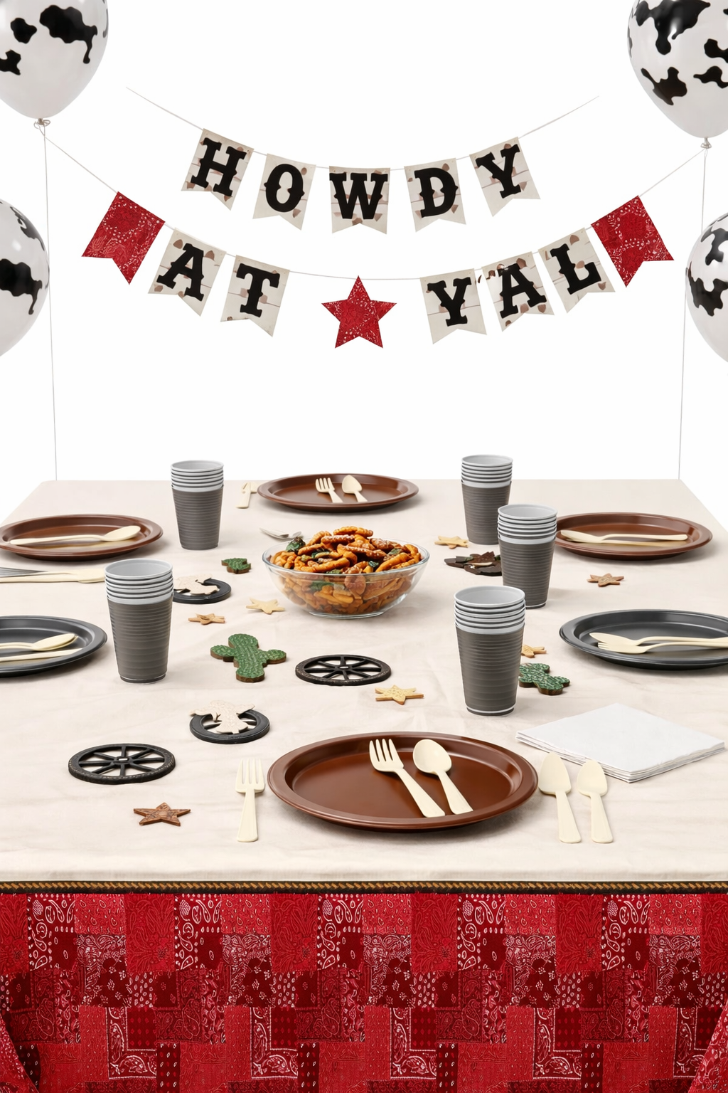 123 Pcs Western Party Kit - For 8 Guests