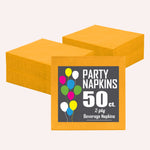 Yellow Beverage Napkins - 4.75 in. x 4.75 in. | 50 Count