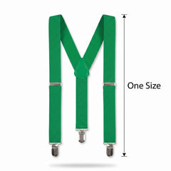 Festive Green Adjustable Y-Back Suspenders