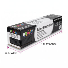 Black Plastic Table Cover Roll with Slide Cutter - 40" x 126' for Versatile Event Use