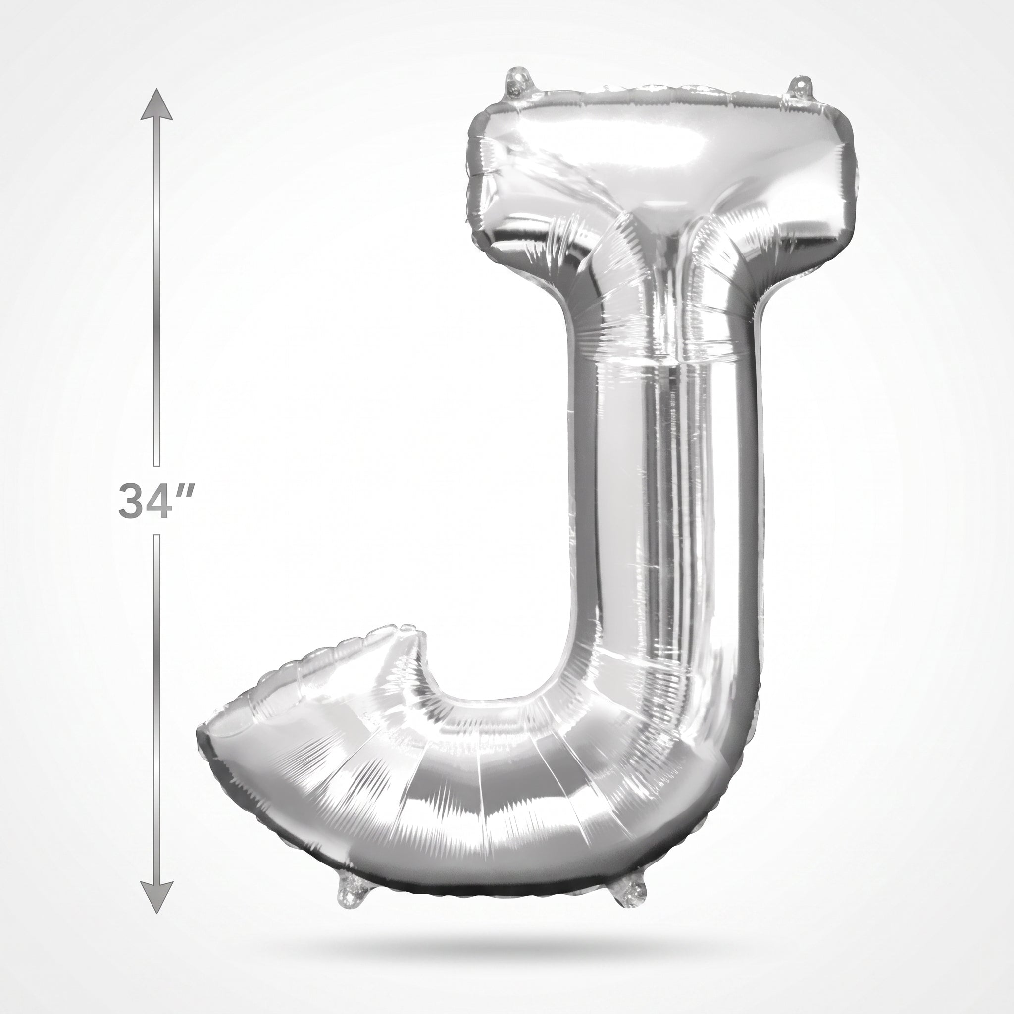 Silver Foil Letter "J" Balloon - Metallic Mylar