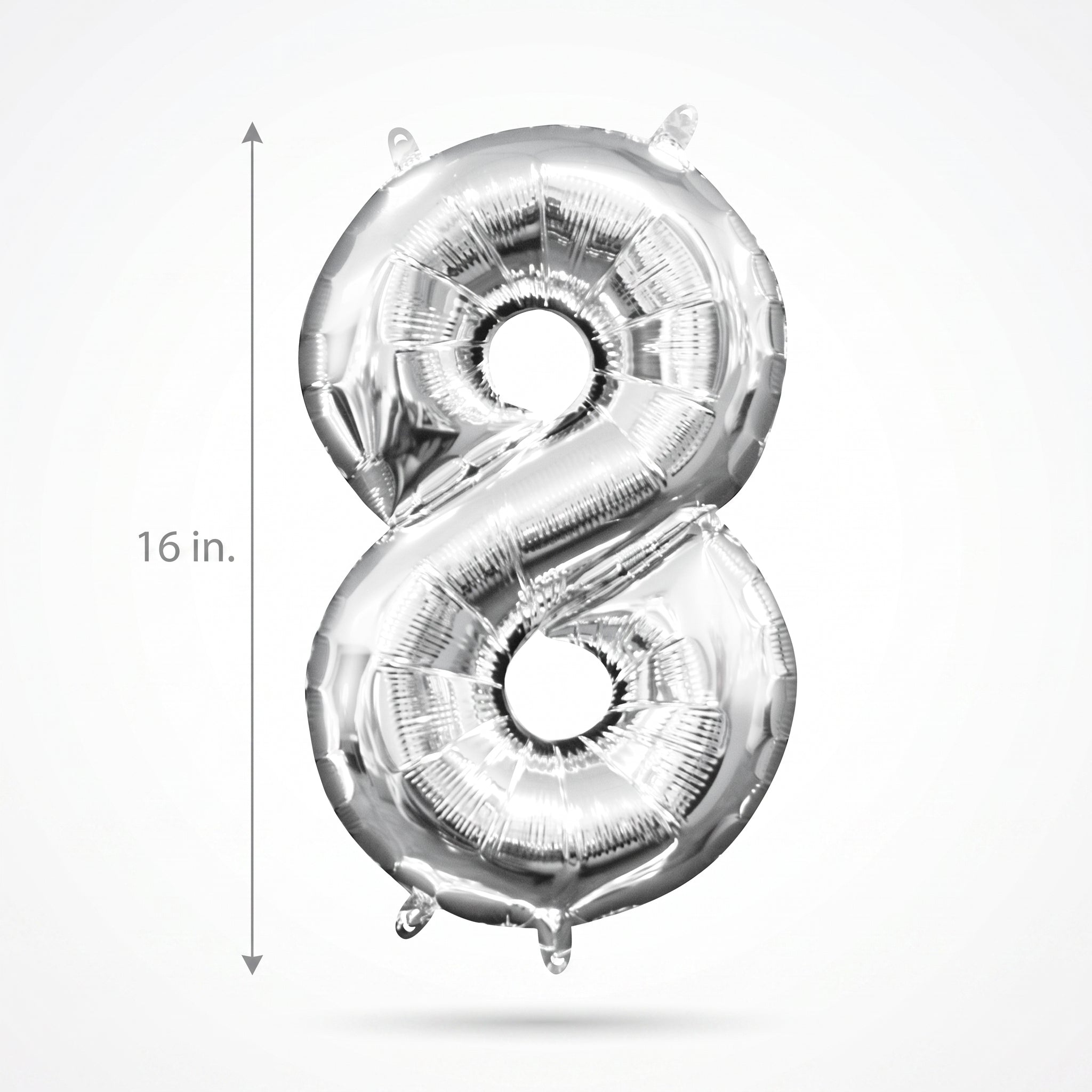 Silver Foil Air-Filled Number 8 Balloon