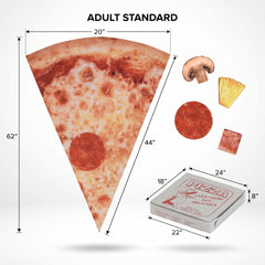 Pizza Slice Costume Adult Tunic - Funny Halloween Food Costume with Photorealistic Print, Easy Slip-On One Size for Men