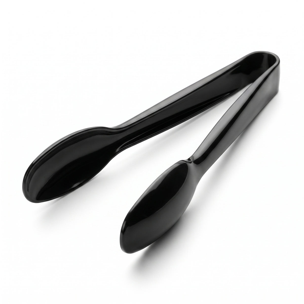 Premium 12-Inch Black Plastic Serving Tongs