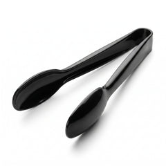 Premium 12-Inch Black Plastic Serving Tongs