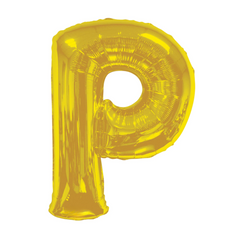 34 In. Gold Letter P Balloon