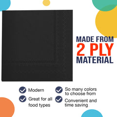 Black Luncheon Napkins | 1800 Count