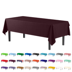 Premium Brown Plastic Table Covers | 12 Pack