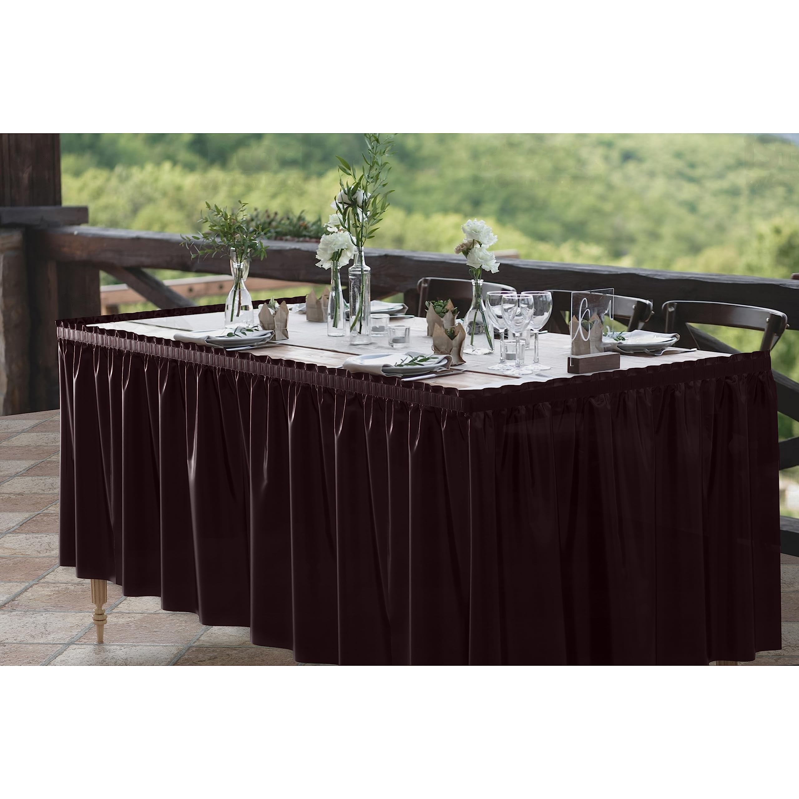 Brown Plastic Table Skirt | Case of 48