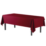 Burgundy Plastic Table Cover - 54 In. x 108 In.