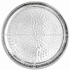 Premium 15.5" Hammered Silver Stainless Steel Tray