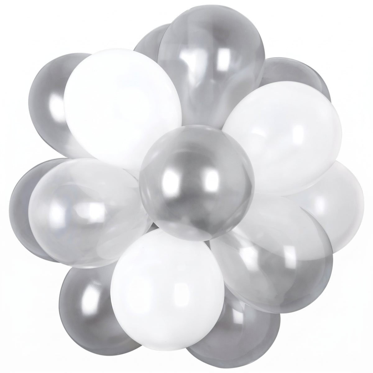 Silver Sphere Latex Balloon Chandelier Kit - 25-Piece Set for Stunning Decor