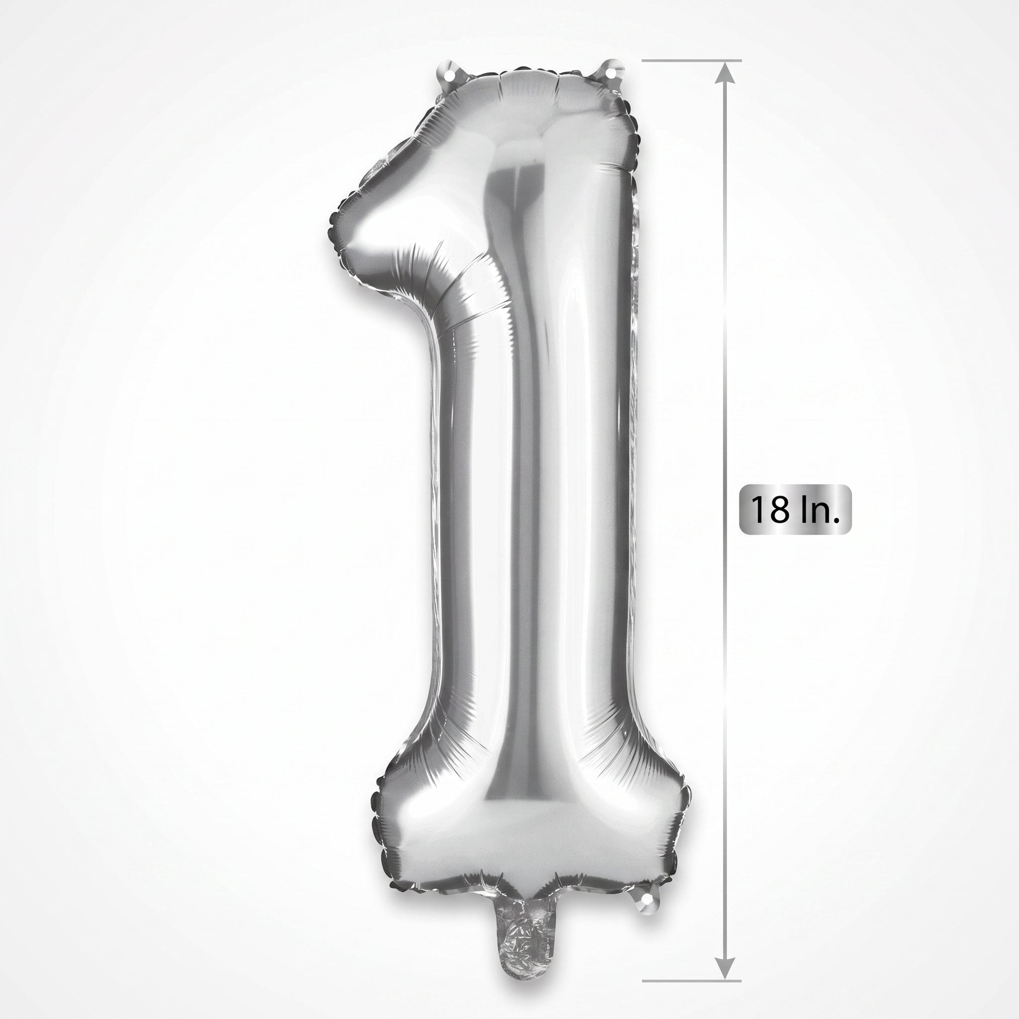 Silver Foil Number 1 Balloon - Air Filled