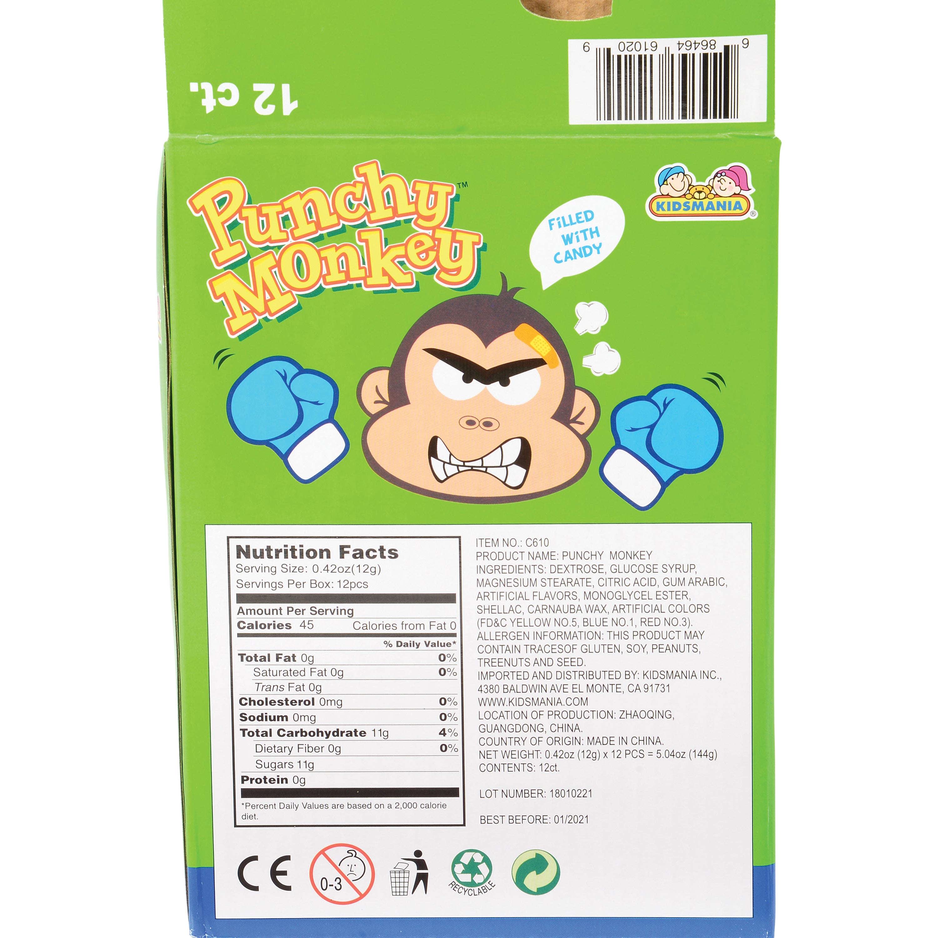 Punchy Monkey/12 Per Disp