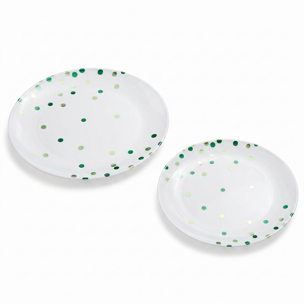 Festive Green Premium Plastic Plates - Multipack