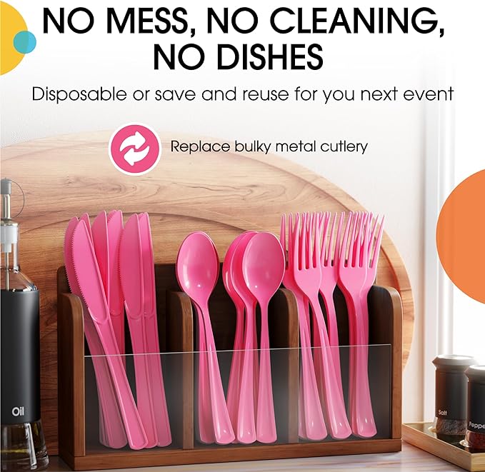 Heavy Duty Cerise Plastic Knives | Case of 1200