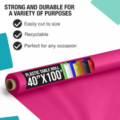 Unleashed - 40 In. x 100 Ft. Hot Pink Table Roll