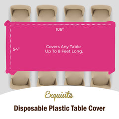 Premium Cerise Plastic Table Covers | 12 Pack