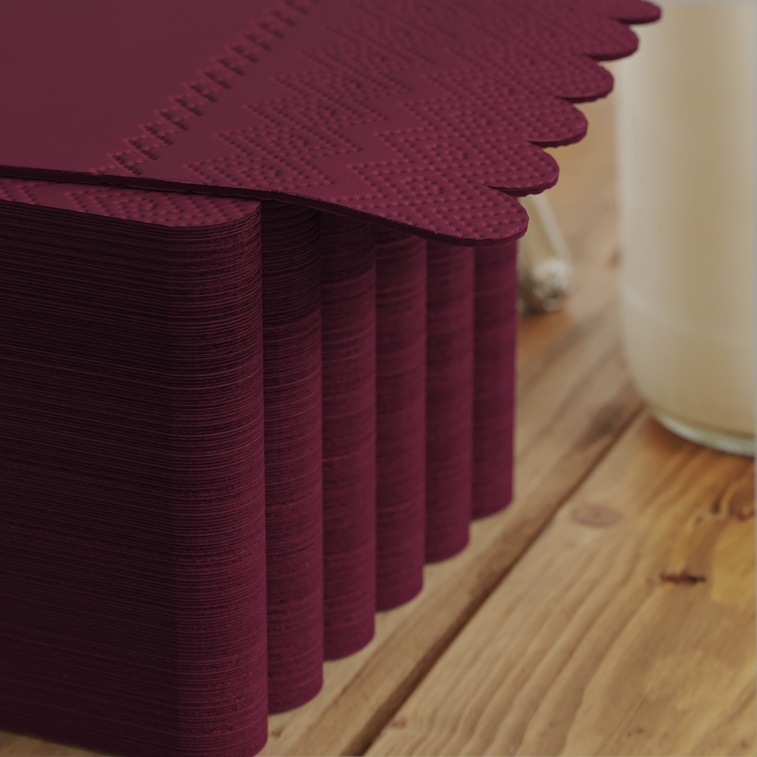 3 Ply Wine Berry Scalloped Napkins - 20 Ct.