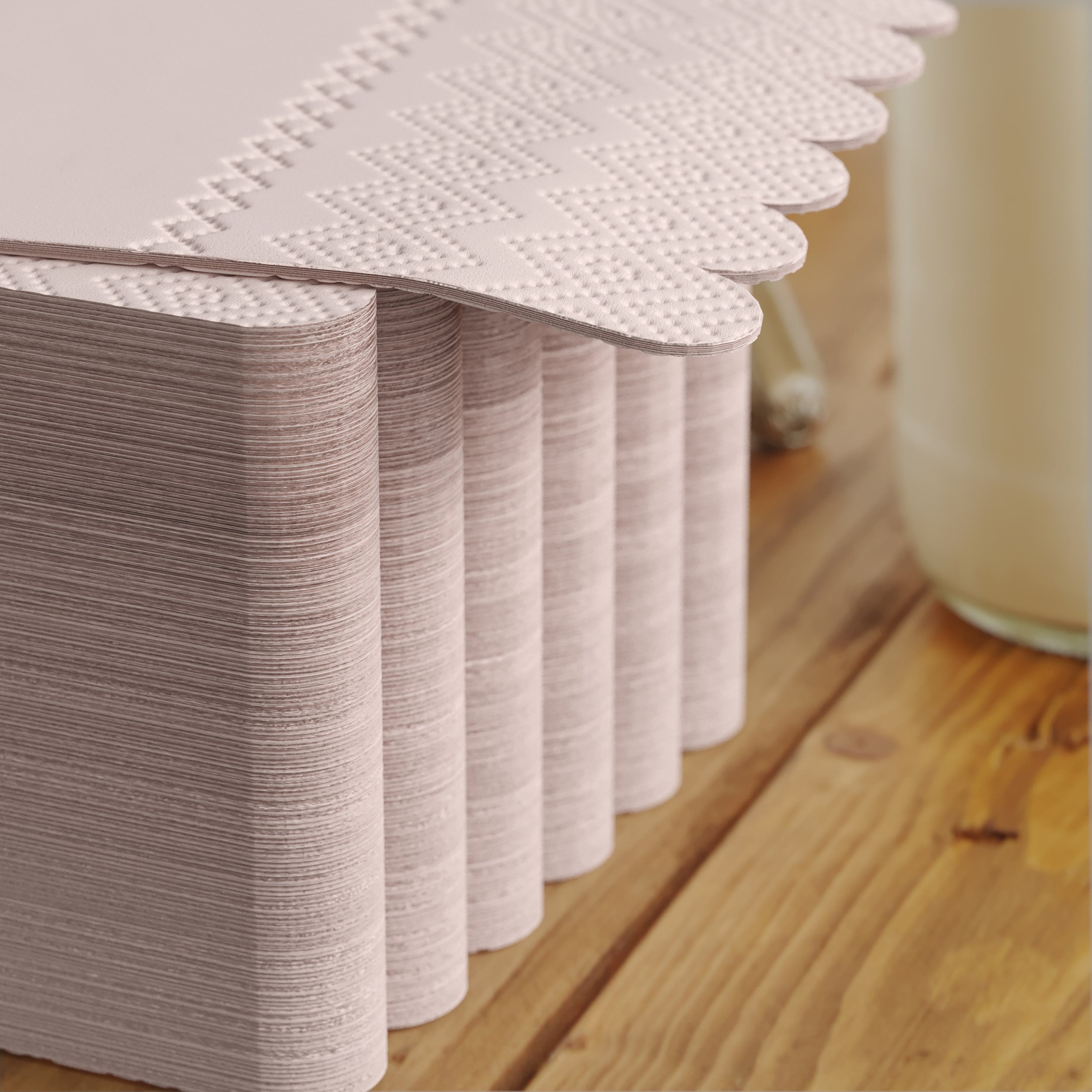 3 Ply Pink Peach Scalloped Napkins - 20 Ct.