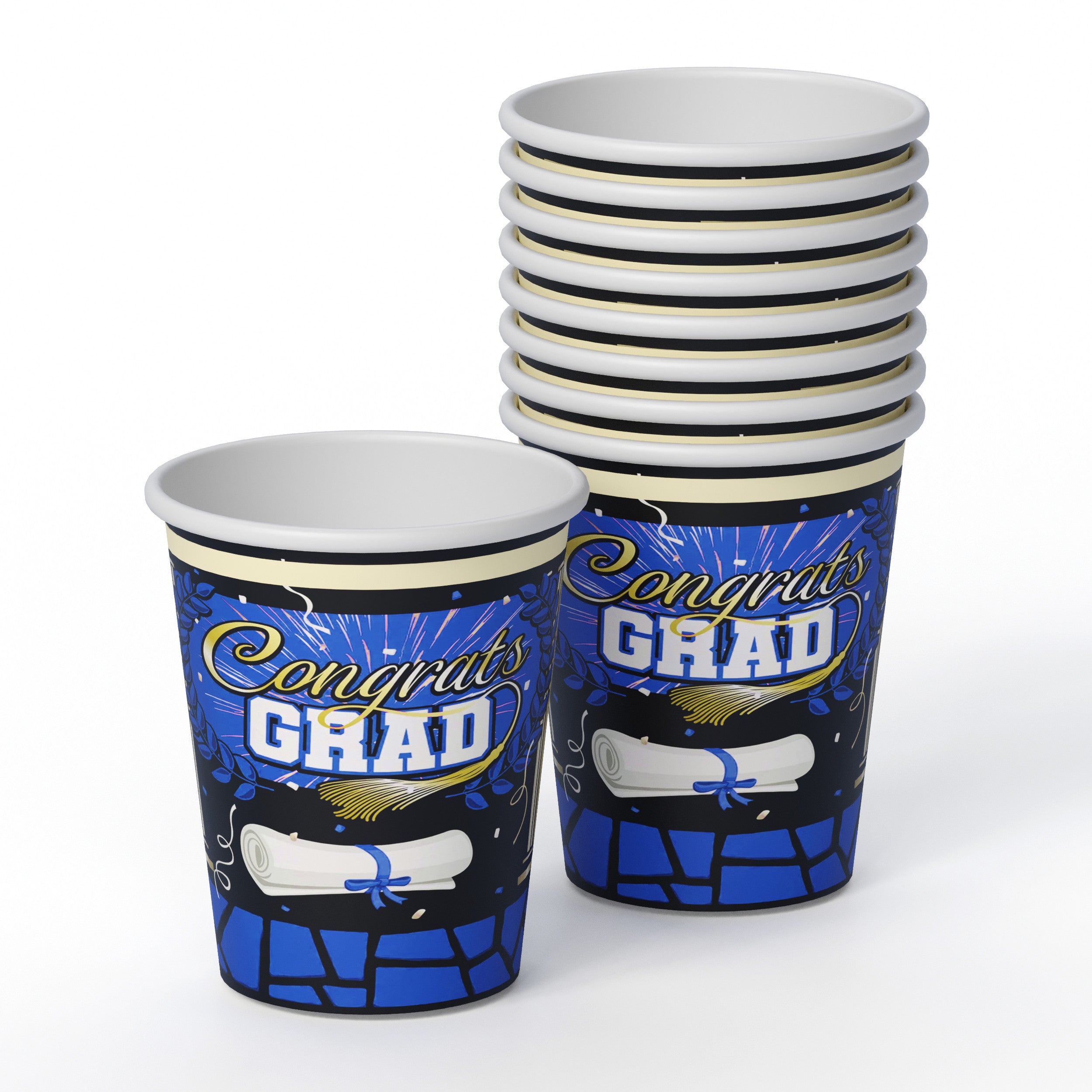 White/Blue Graduation Combo Pack | Service For 8