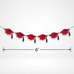 Red Felt Graduation Cap Garland