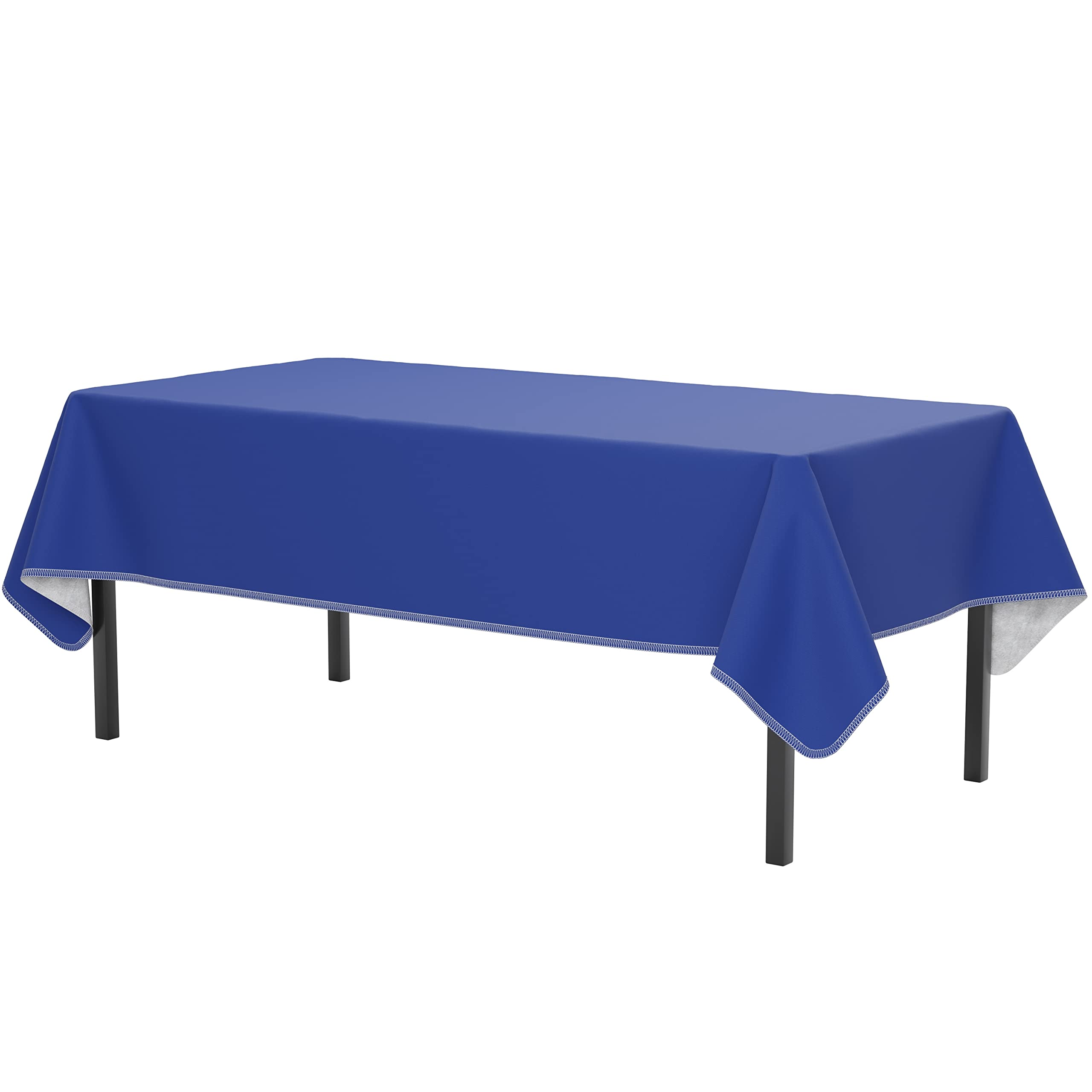 Dark Blue Flannel Backed Plastic Table Cover 54 In. x 108 In. | Case of 24