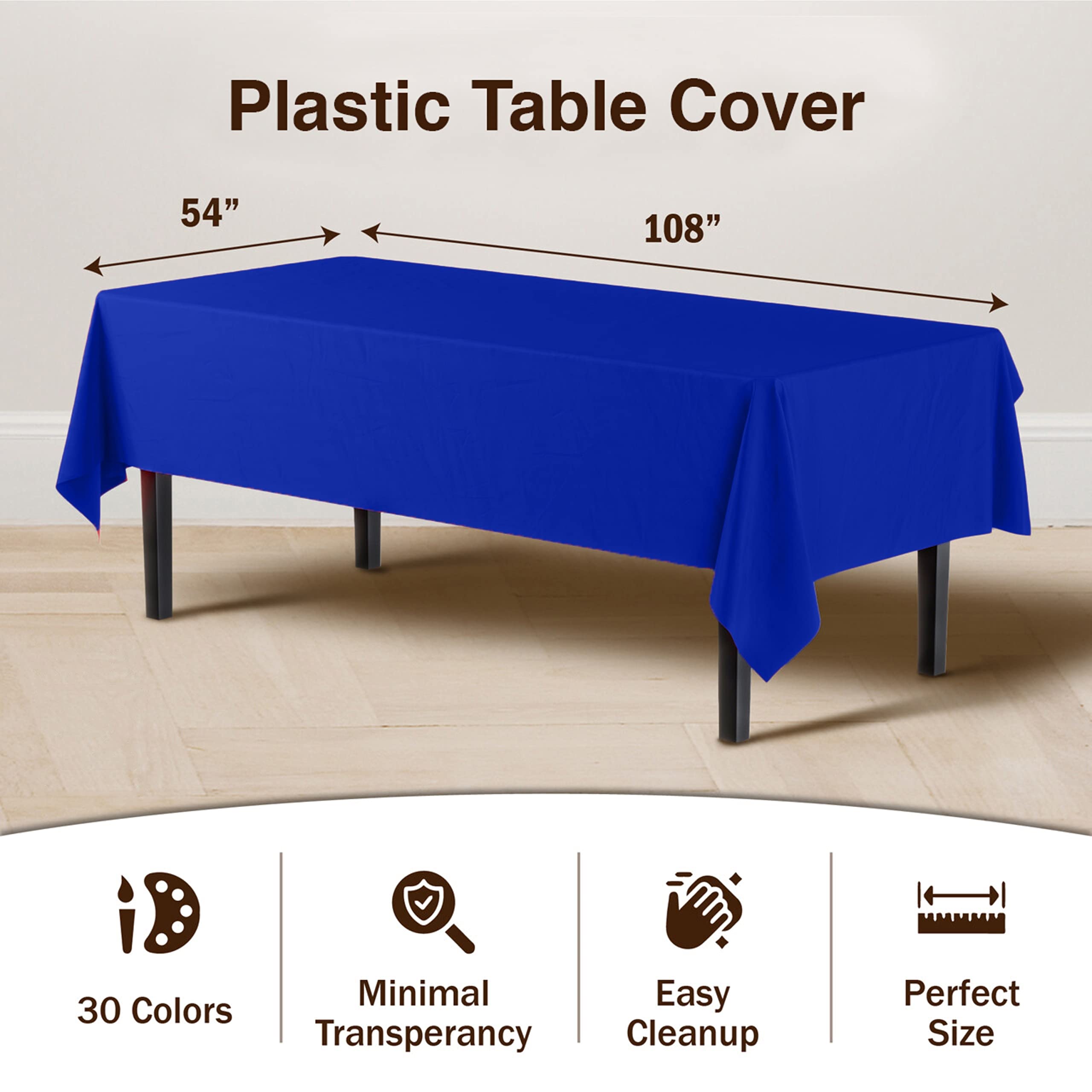 Unleashed | Dark Blue Plastic Table Cover | Case of 48