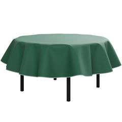 Dark Green Flannel Backed Plastic Table Cover 70 In. Round | Case of 36