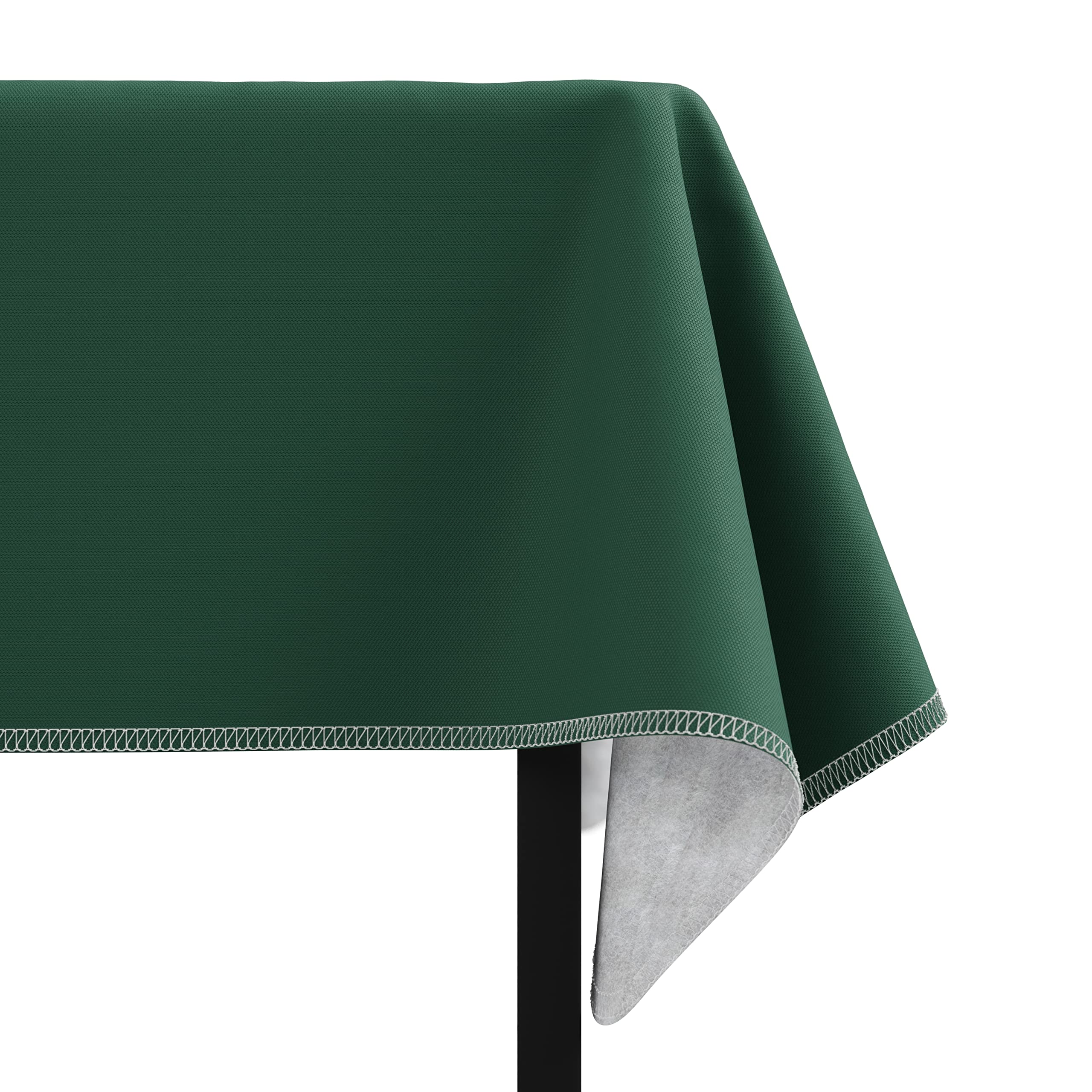 Dark Green Flannel Backed Plastic Table Cover 70 In. Round | Case of 36