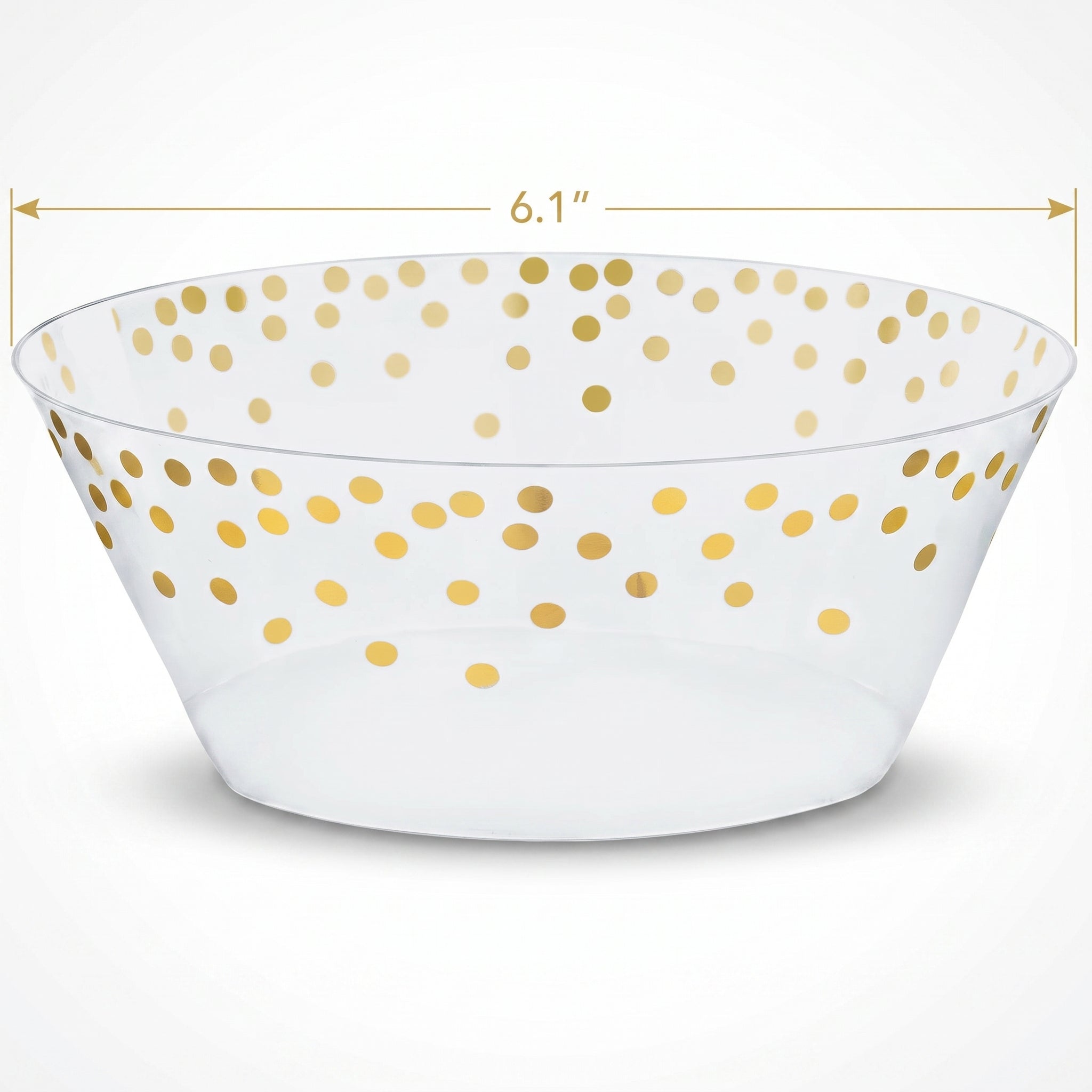 Gold Polka Dot Small Plastic Serving Bowl