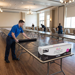 Black Plastic Table Cover Roll with Slide Cutter - 40" x 126' for Versatile Event Use