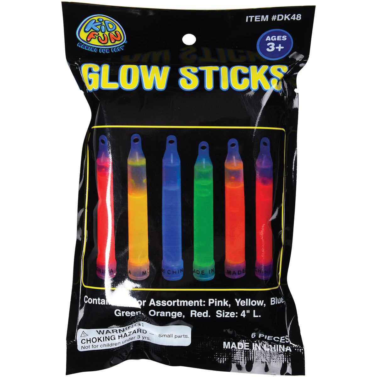 Glow Light Sticks/6 Per Pkg