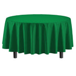 Emerald Green Round Plastic Table Cover - 84 in.