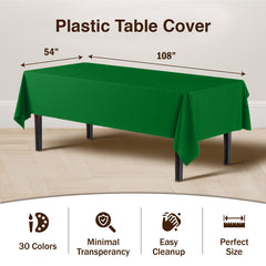 Emerald Green Plastic Table Covers | 12 Pack
