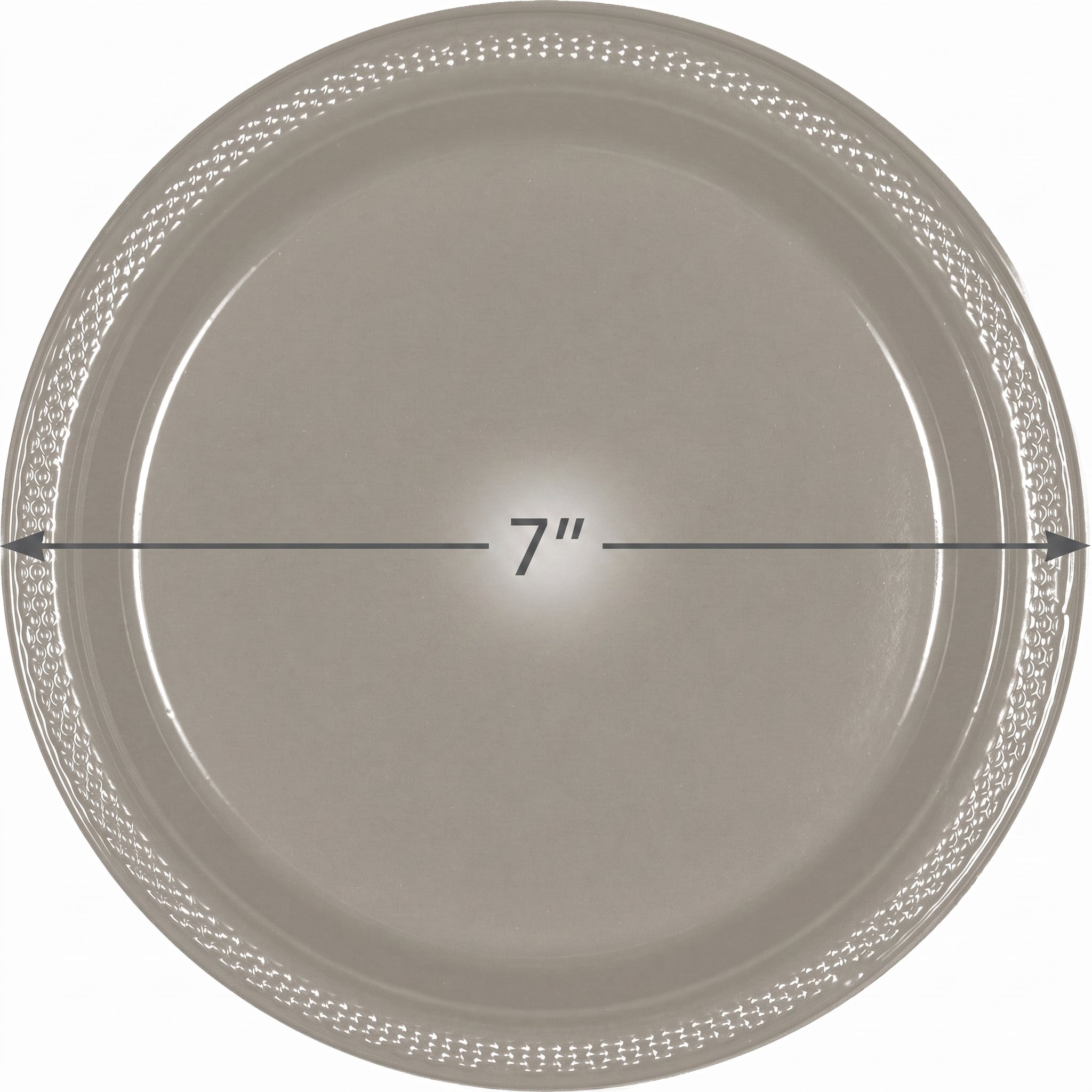 Elegant Silver 7" Plastic Dessert Plates, 20-Pack