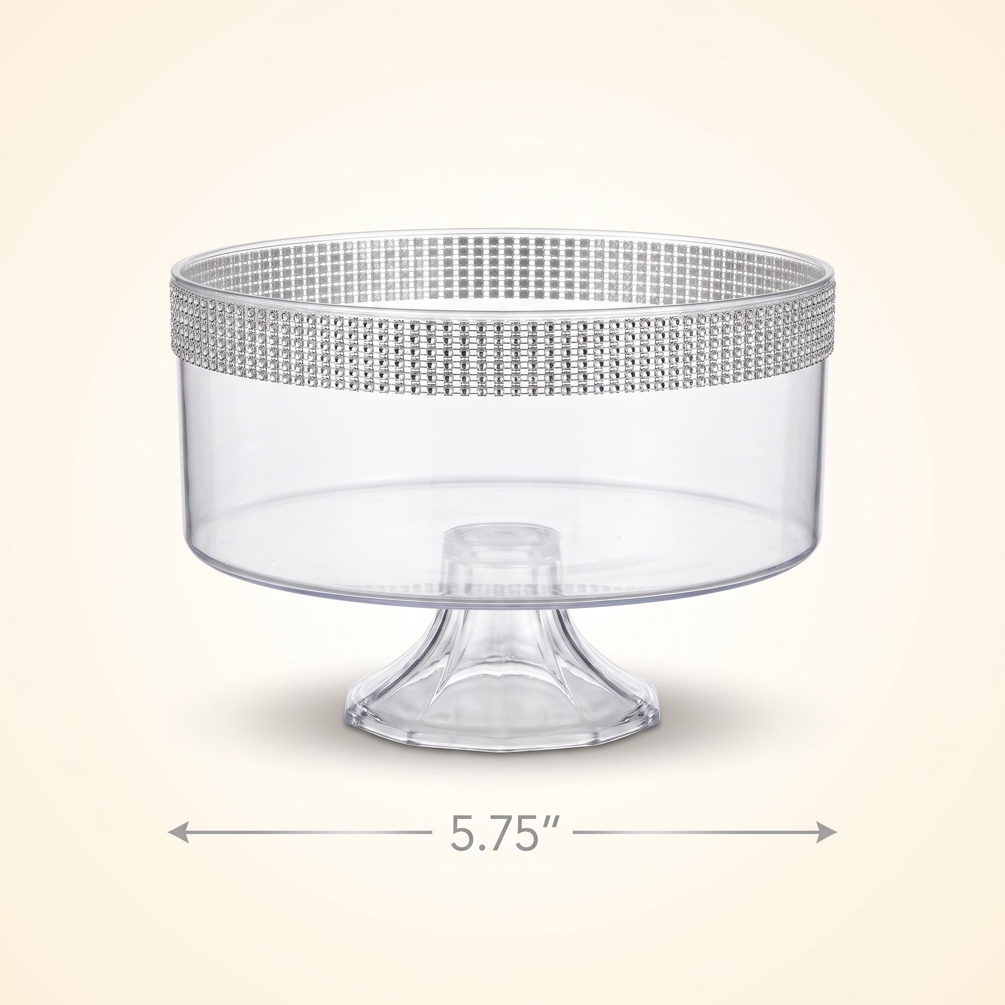 Small Rhinestone Clear Plastic Trifle Container