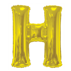 34 In. Gold Letter H Balloon