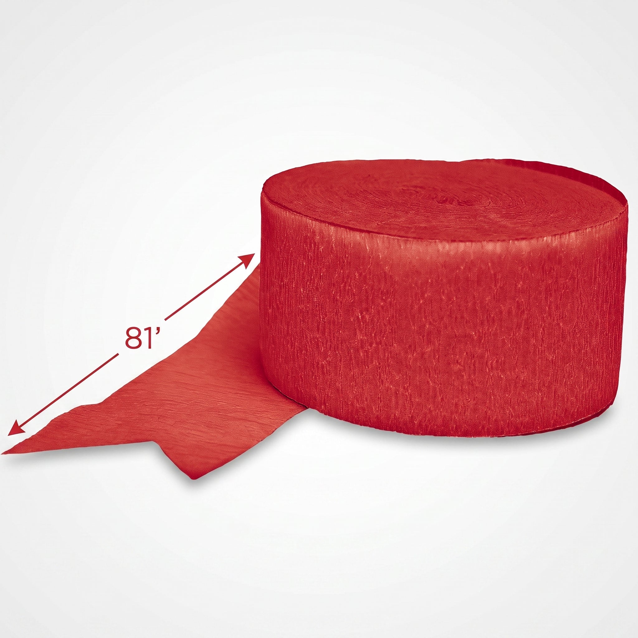 Bold Red Crepe Streamer - 81 ft