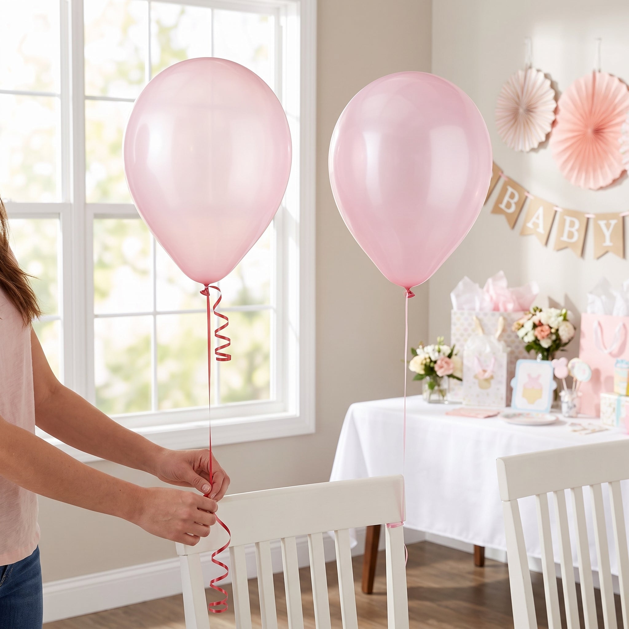 100-Pack Clear Pink Latex Balloons - 11-Inch