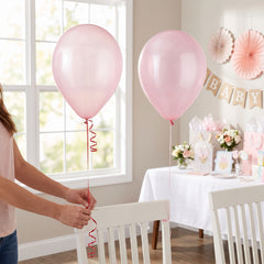 100-Pack Clear Pink Latex Balloons - 11-Inch