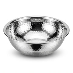 Elegant 10.75" Hammered Stainless Steel Serving Bowl